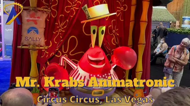 'Video thumbnail for Mr. Krabs Animatronic coming to the SpongeBob Ride in Las Vegas'