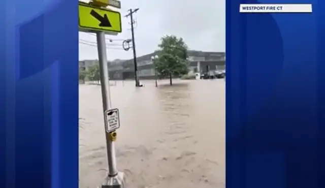 Video thumbnail for Dangerous flooding reported across Westport following powerful storms