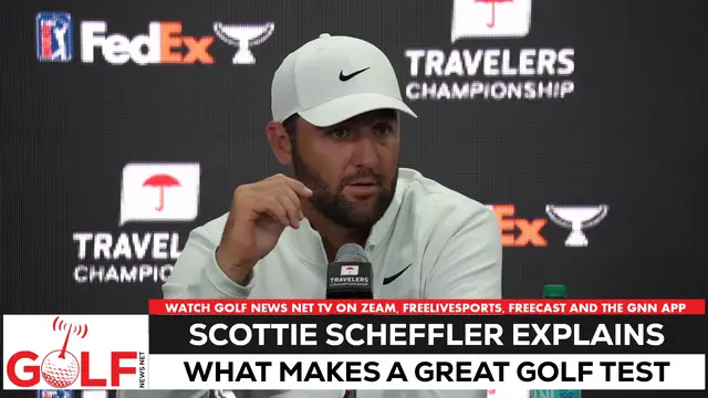 'Video thumbnail for Scottie Scheffler defines what makes a great pro golf course'
