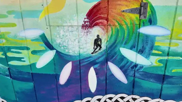 Video thumbnail for Long Beach ticket booths transformed into public art along boardwalk
