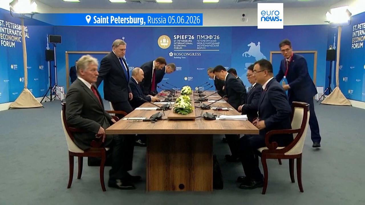 Video thumbnail for Ukraine launches large-scale drone attack as Putin meets Schröder