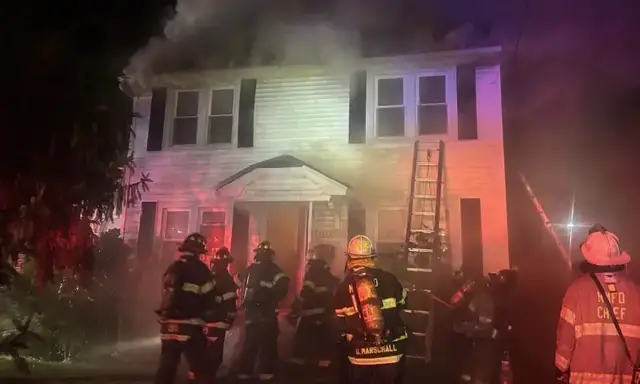 Video thumbnail for 2 people displaced following fire at North Merrick home