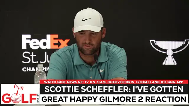 'Video thumbnail for Scottie Scheffler loved working on Happy Gilmore 2'