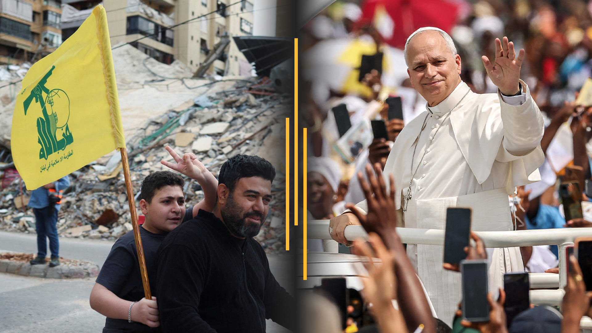 Video thumbnail for Israel-Lebanon ceasefire falters; Trump clashes with Pope over Iran