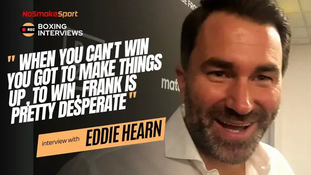 Video thumbnail for Eddie Hearn Refers To Frank Warren as a "SMALL HALL PROMOTER"