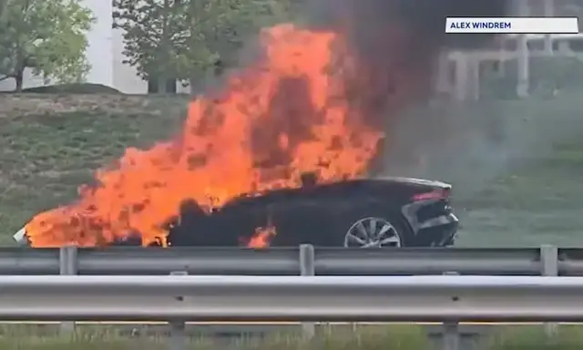 Video thumbnail for Car erupts in flames near Bridgewater Commons Mall