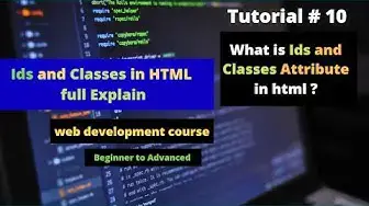 Video thumbnail for Ids and classes in html | how to get id and class in html| web development course | tutorial no 10