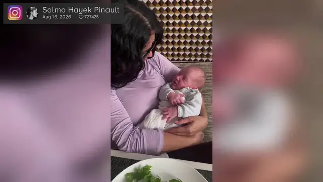 Video thumbnail for UNCAPTIONED: Salma Hayek becomes a grandmother.