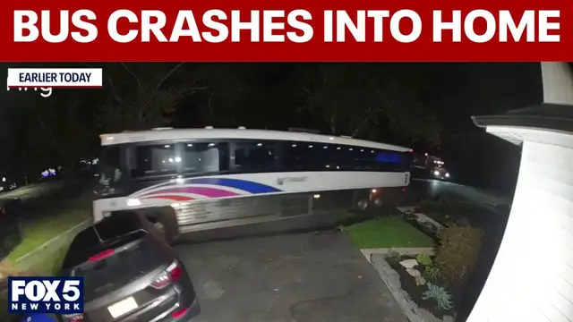 Video thumbnail for VIDEO: NJ Transit bus crashes into home in Englewood, NJ