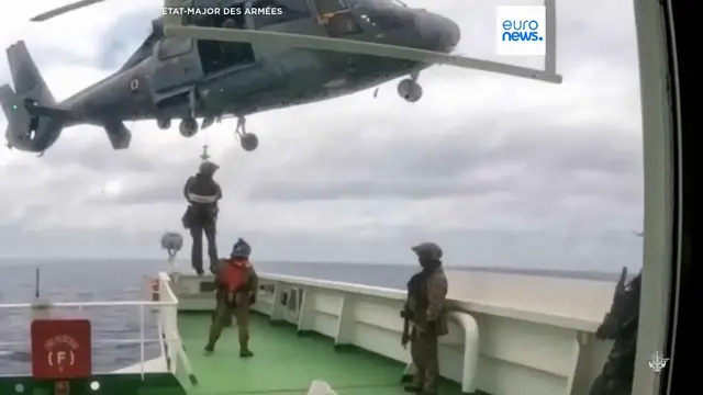 Video thumbnail for Moment French Navy boards 'shadow fleet' oil tanker in the Indian Ocean