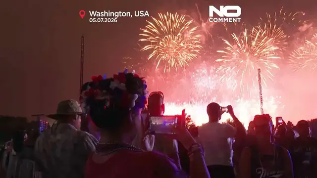 Video thumbnail for Fireworks light up Washington sky for America's 250th anniversary
