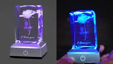 'Video thumbnail for What To Expect With Hochance 3D Rose Crystal Multicolor Nightlight'