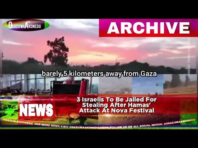 'Video thumbnail for 3 Israelis To Be Jailed For Stealing After Hamas' Attack At Nova Festival'
