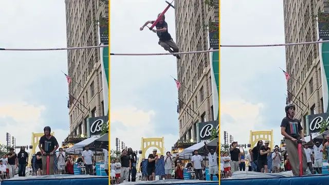 Video thumbnail for Highest stickflip pogo stick jump  3.67 metres (12 ft 0.49 in) by Henry Cabelus