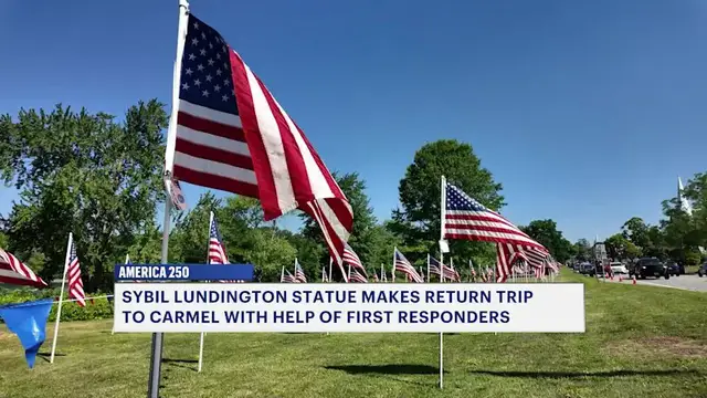 Video thumbnail for Revolutionary war hero Sybil Lundington statue makes return trip to Carmel