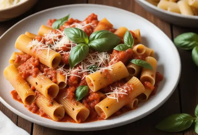 Video thumbnail for  Simple Rigatoni with Tomato-Basil Sauce