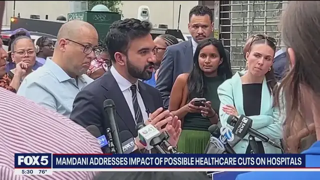 'Video thumbnail for Mamdani addresses impact of possible healthcare cuts on hospitals'