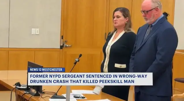 Video thumbnail for Former NYPD sergeant sentenced in drunk driving crash that killed Peekskill man