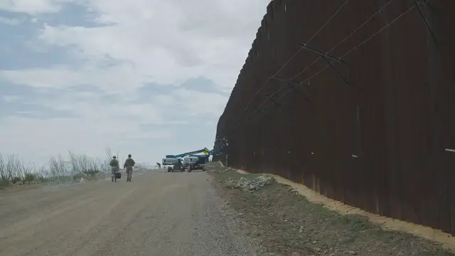 Video thumbnail for US: US Marines Reinforce Border Wall Along Southern Border.