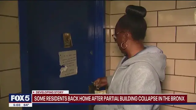 'Video thumbnail for Some residents back home after partial building collapse in Bronx'