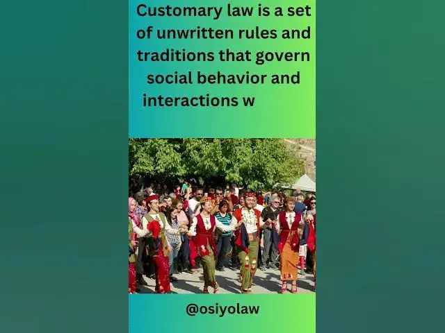 'Video thumbnail for What is Customary  Law #short'