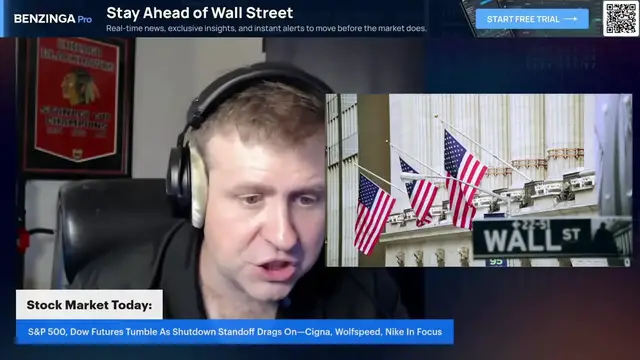 'Video thumbnail for Government Shutdown Drags On, S&P 500, Dow Futures Drop'