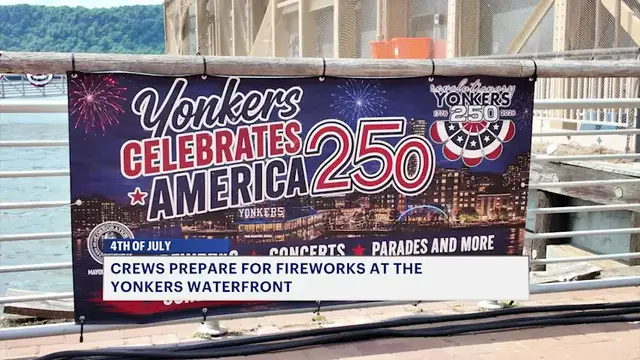 Video thumbnail for Crowds gather at Yonkers waterfront in anticipation of America's 250th anniversary fireworks show