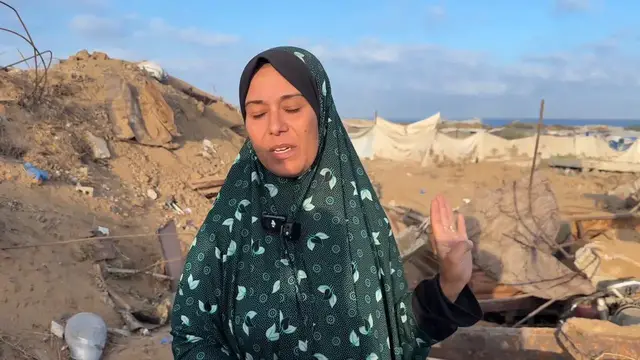 Video thumbnail for Israeli strike hits tents sheltering displaced Palestinians in Gaza City.