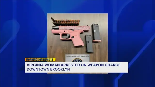 Video thumbnail for Virginia woman arrested for carrying pink handgun, loaded magazines in Brooklyn