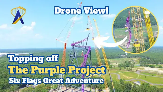Video thumbnail for The Purple Project Topped Off at Six Flags - Drone Footage