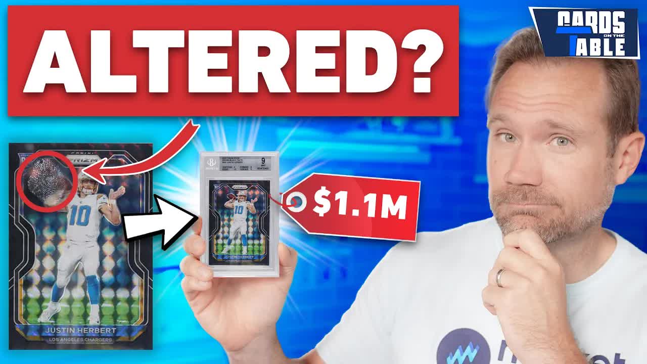 Video thumbnail for Sports Card Investor: altered justin herbert one of one? card cleaning & altering debate, plus mlb mvp cards!