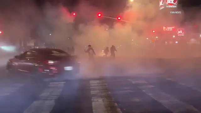 Video thumbnail for US, Los Angeles: South Los Angeles Street Takeovers Hit South Los Angeles.