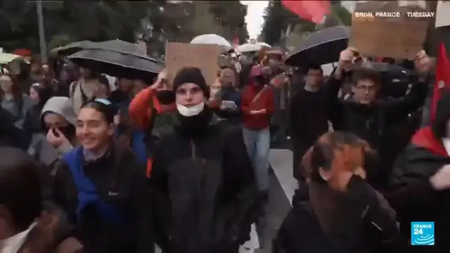 Video thumbnail for As protests continue, half of France reportedly backs high school student movement