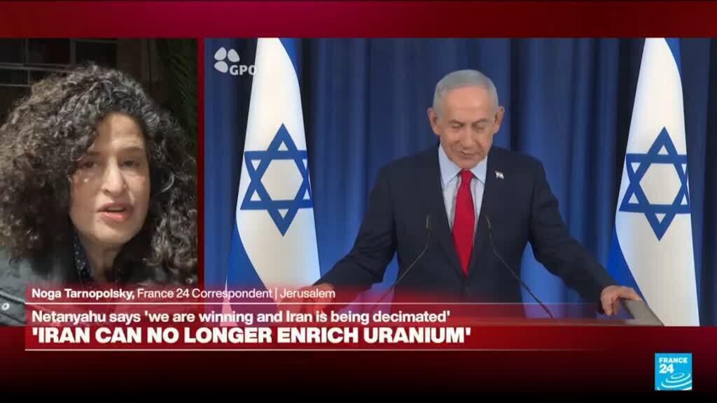 Video thumbnail for Netanyahu’s Iran war press briefing targeted at ‘audience of one’: Donald Trump
