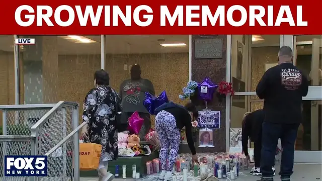 Video thumbnail for Growing memorial for young mom who was thrown off 15th floor balcony