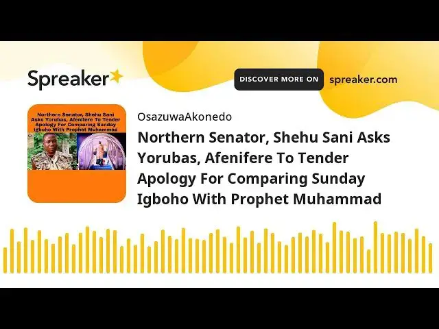 Video thumbnail for Northern Senator, Shehu Sani Asks Yorubas, Afenifere To Tender Apology For Comparing Sunday Igboho W