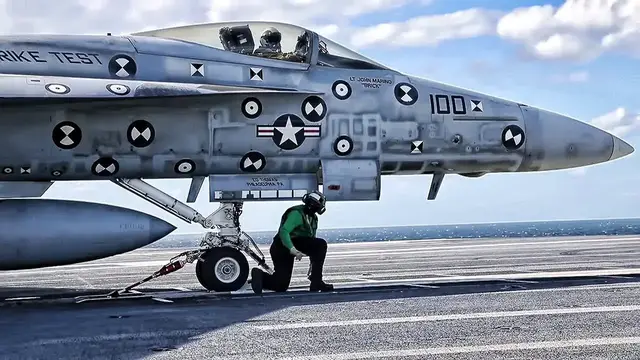 Video thumbnail for USS Gerald R. Ford Flight Ops • Newest USN Aircraft Carrier