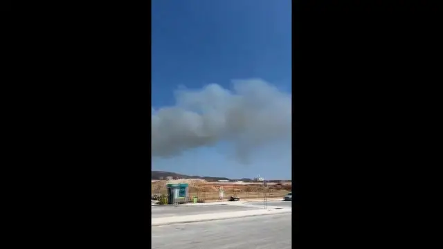 Video thumbnail for Greece: Paros Wildfire Seen From Airport.