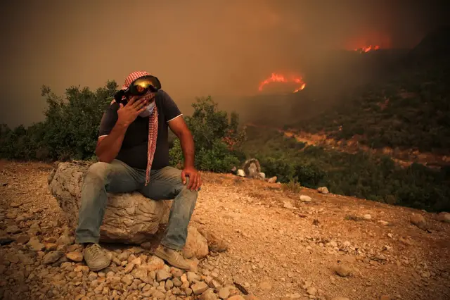 'Video thumbnail for Syria wildfires: Civil defence teams battle blazes in Latakia and Hama'