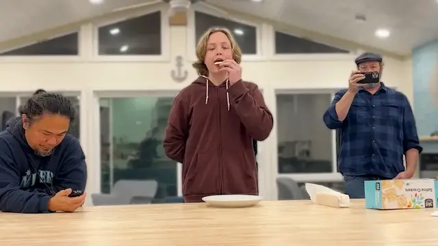 Video thumbnail for Teen eats most notoriously chewy crackers in one minute