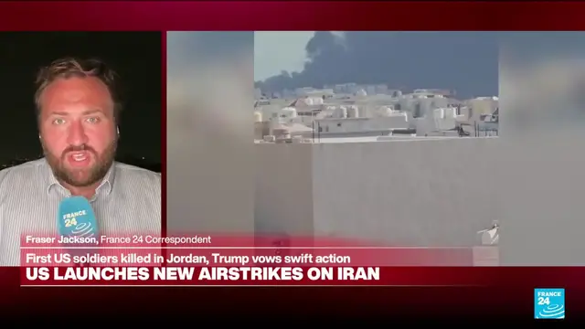 Video thumbnail for US launches new airstrikes on Iran after confirming troop deaths