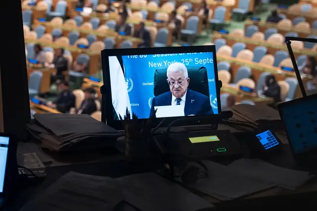 'Video thumbnail for Palestinian Authority’s Abbas forced to deliver UNGA address via video'