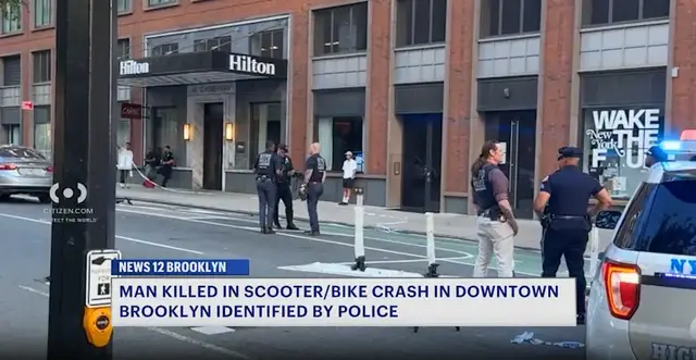 Video thumbnail for Man killed in Downtown Brooklyn e-bike crash identified by police