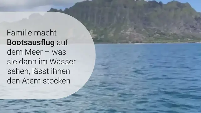 Video thumbnail for Familie macht Bootsausflug auf dem Meer – was sie dann im Wasser sehen, lässt ihnen den Atem stocken