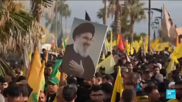 'Video thumbnail for Hezbollah marks one year since Israel killed then-chief Hassan Nasrallah'