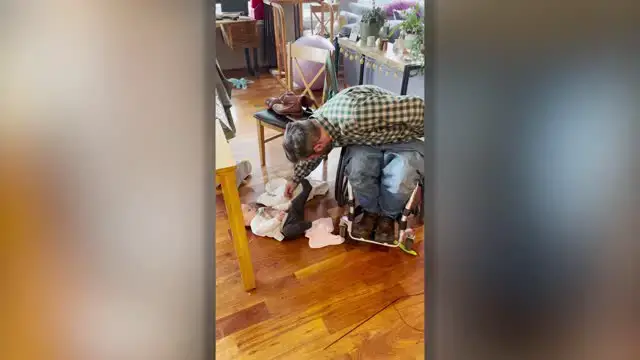 Video thumbnail for Dad With Quadriplegia Lifts Giggling Daughter For First Time | Happily TV