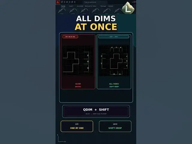 Video thumbnail for Quick Dimension a Profile in AutoCAD with QDIM