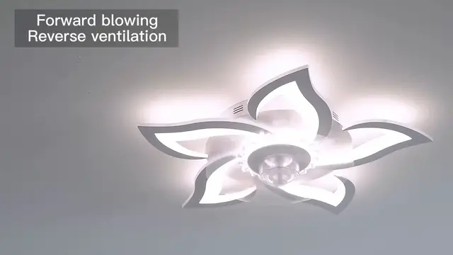 Video thumbnail for Low Profile Ceiling Fan with Lights - Reversisble Blades