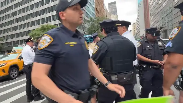 Video thumbnail for US: Pro-Palestine protesters hold demonstration outside Israeli Consulate in New York.
