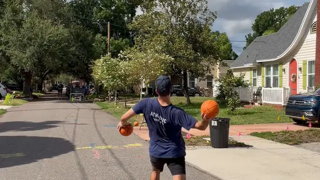Video thumbnail for Longest miniature basketball shot - 31.39 metres (102.98 ft) achieved by Nicholas DeMarinis